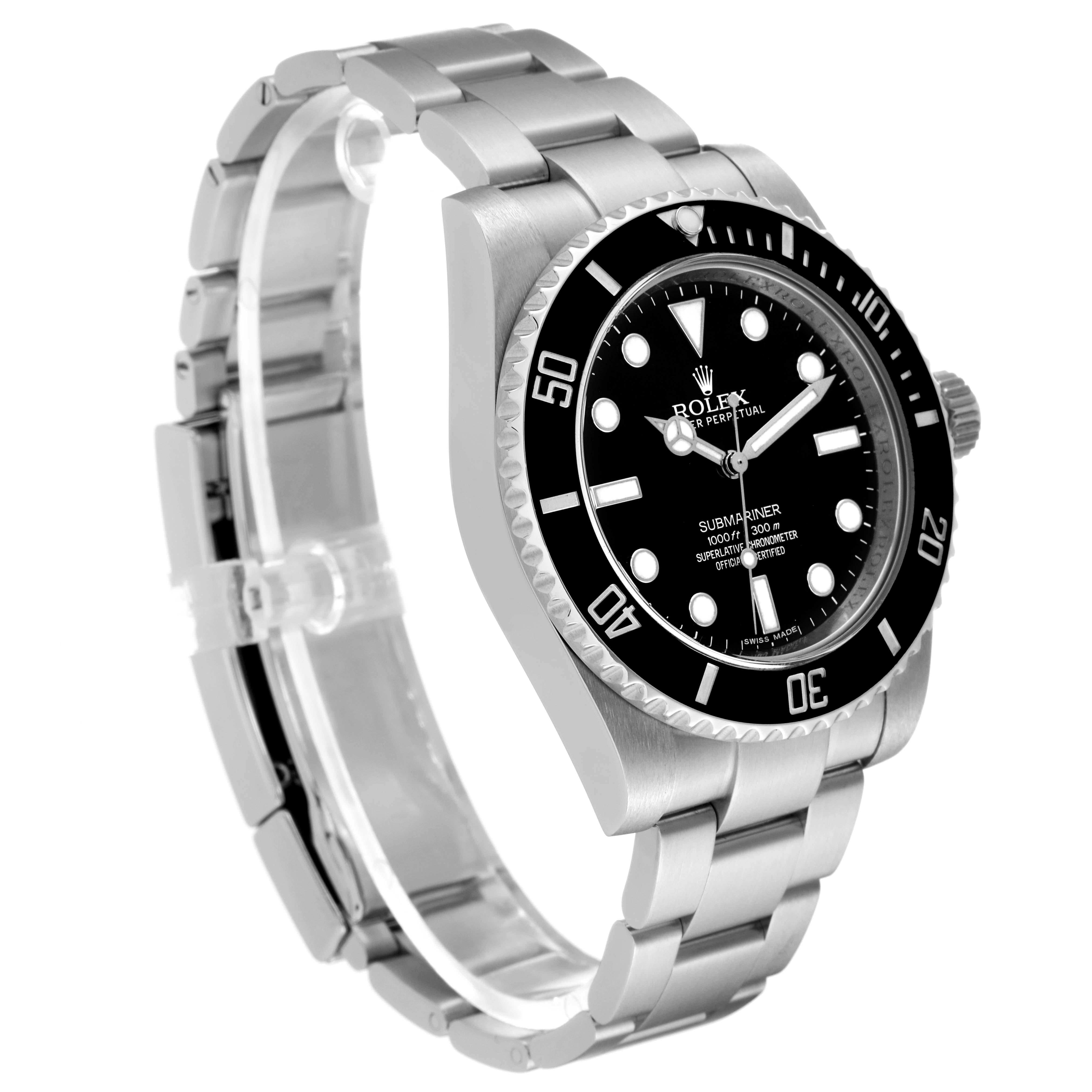 Rolex Submariner Black Dial Ceramic Bezel Steel Mens Watch 114060 1