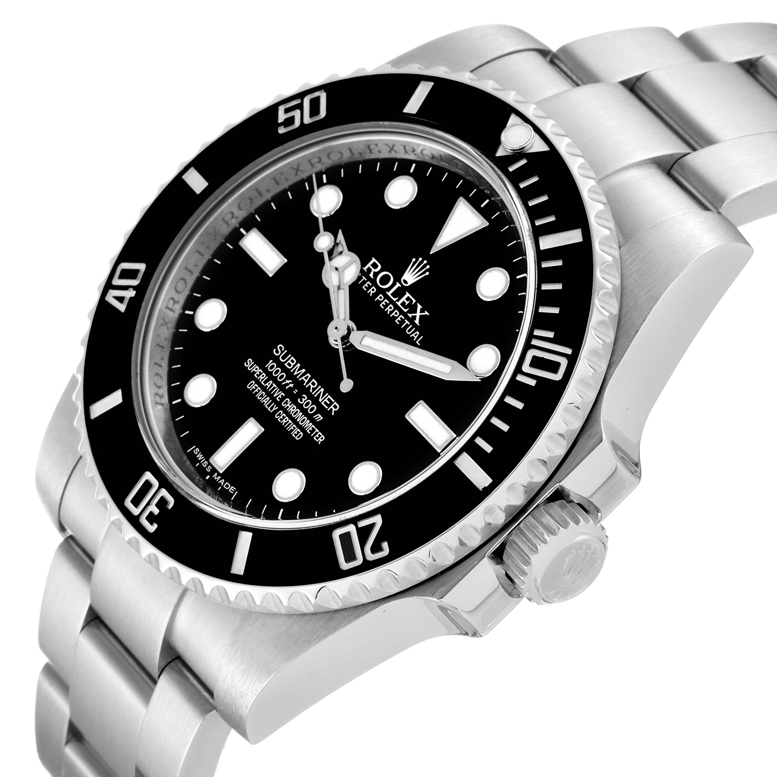 Rolex Submariner Black Dial Ceramic Bezel Steel Mens Watch 114060 5