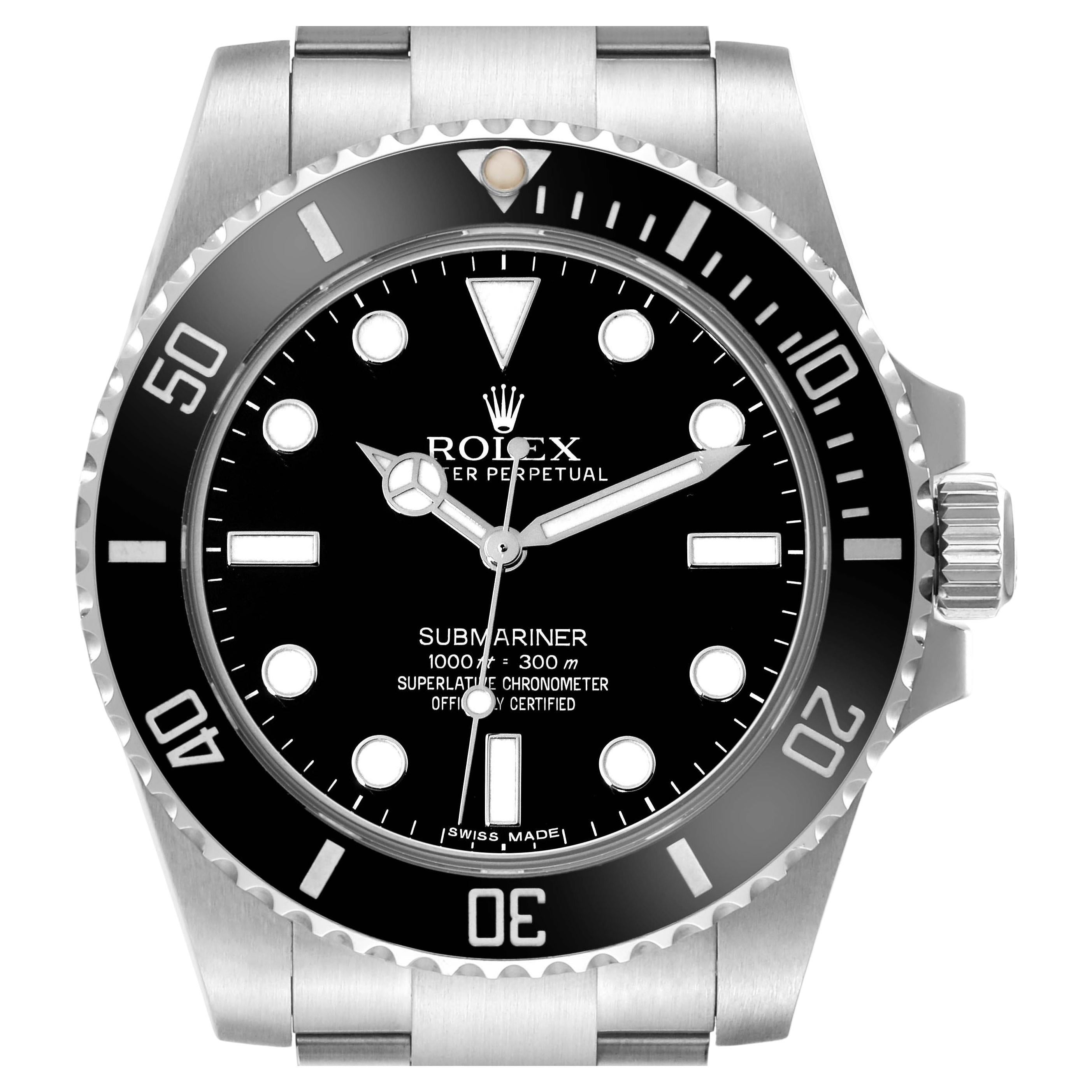 Rolex Submariner Cadran noir Lunette en céramique Acier Montre Homme 114060 en vente