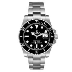 Rolex Submariner Black Dial Ceramic Bezel Steel Mens Watch 116610 Box Card