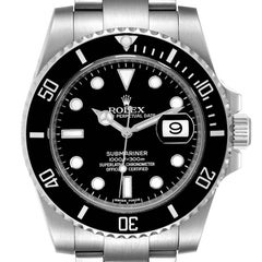 Rolex Submariner Black Dial Ceramic Bezel Steel Mens Watch 116610 Box Card