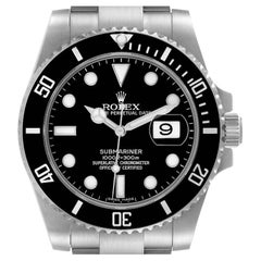 Rolex Submariner Black Dial Ceramic Bezel Steel Mens Watch 116610 Box Card