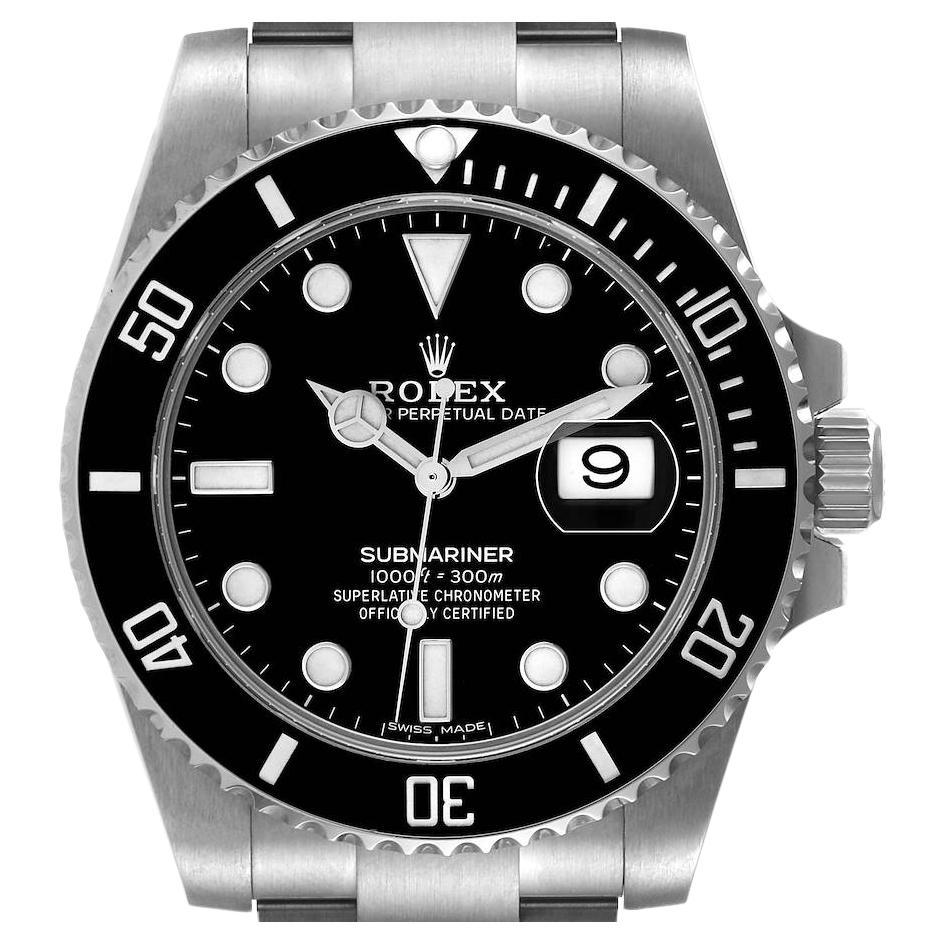 Rolex Submariner Black Dial Ceramic Bezel Steel Mens Watch 116610 Box Card
