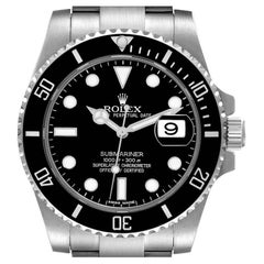 Rolex Submariner Black Dial Ceramic Bezel Steel Mens Watch 116610 Box Card