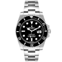 Rolex Submariner Black Dial Ceramic Bezel Steel Mens Watch 116610