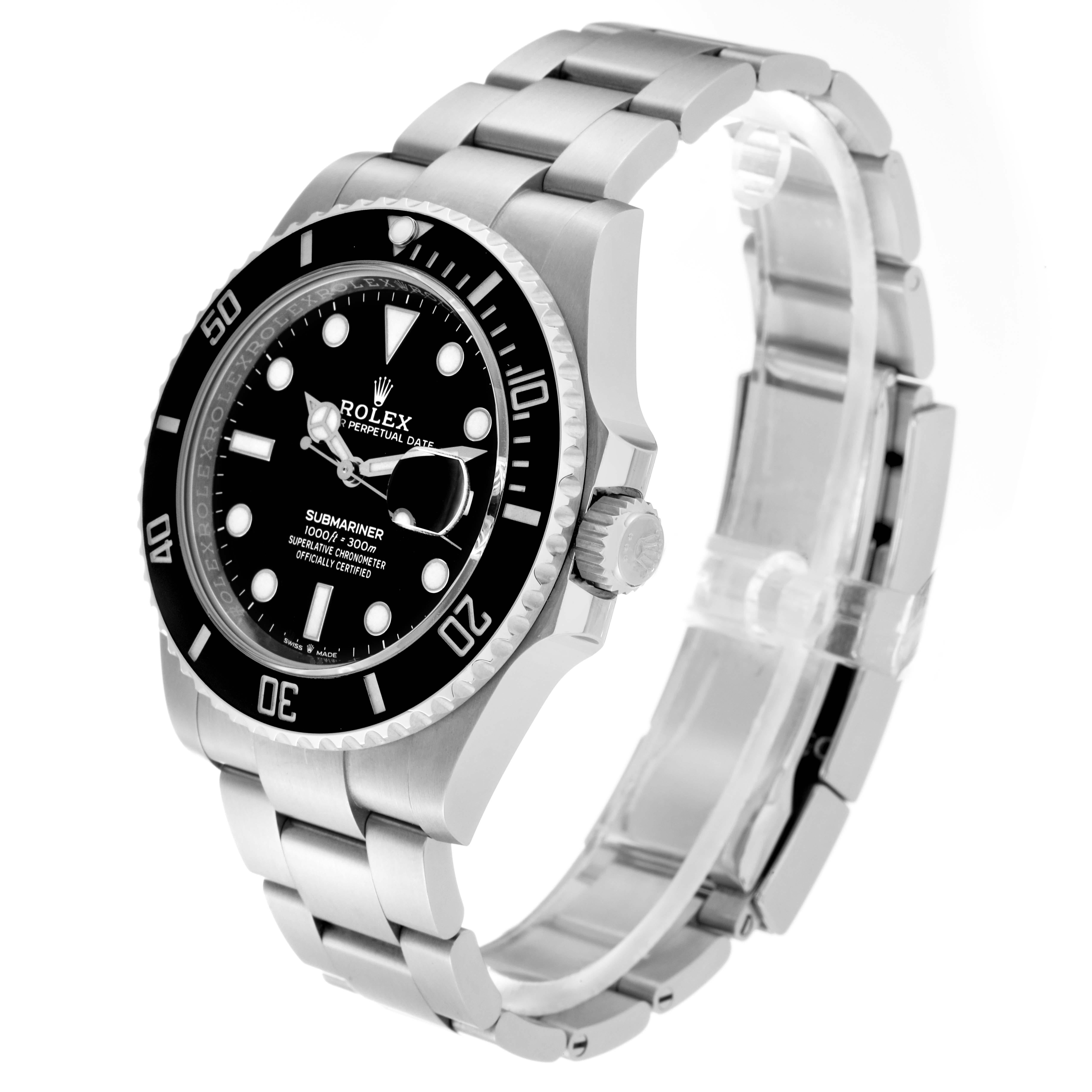 Rolex Submariner Black Dial Ceramic Bezel Steel Mens Watch 126610 Box Card For Sale 6