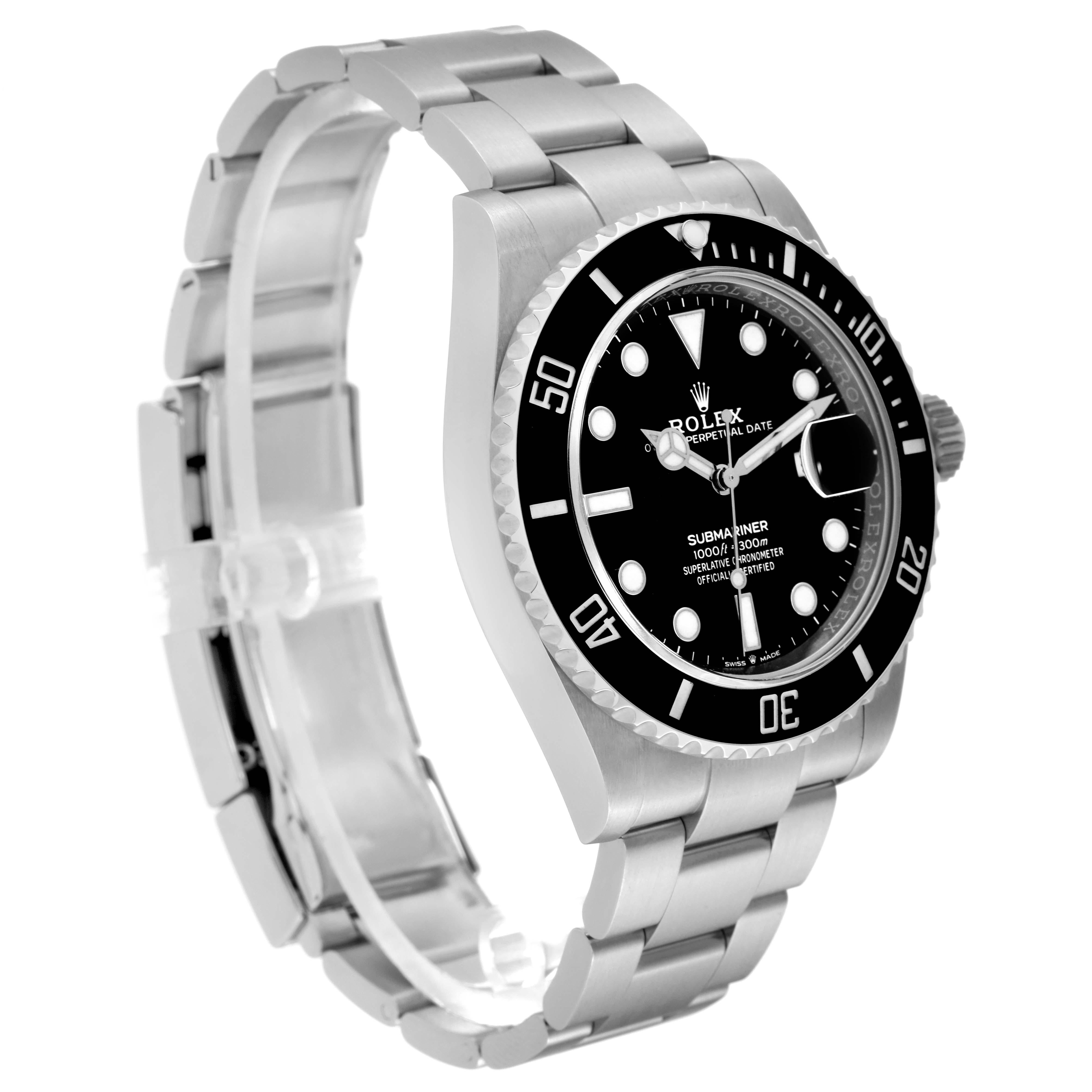 Rolex Submariner Black Dial Ceramic Bezel Steel Mens Watch 126610 Box Card For Sale 7