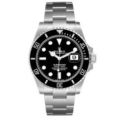 Rolex Submariner Black Dial Ceramic Bezel Steel Mens Watch 126610 Box Card