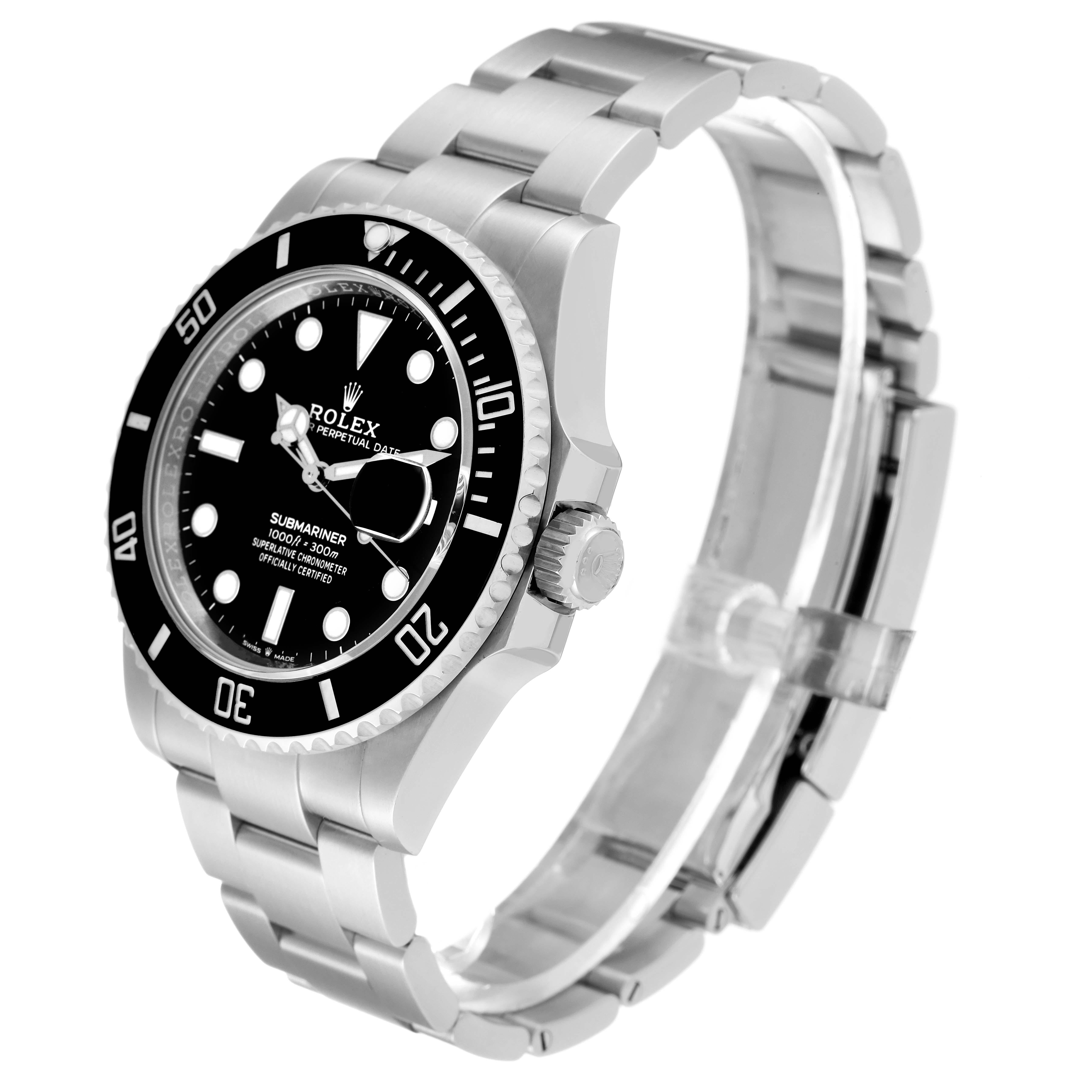 Men's Rolex Submariner Black Dial Ceramic Bezel Steel Mens Watch 126610 Box Card