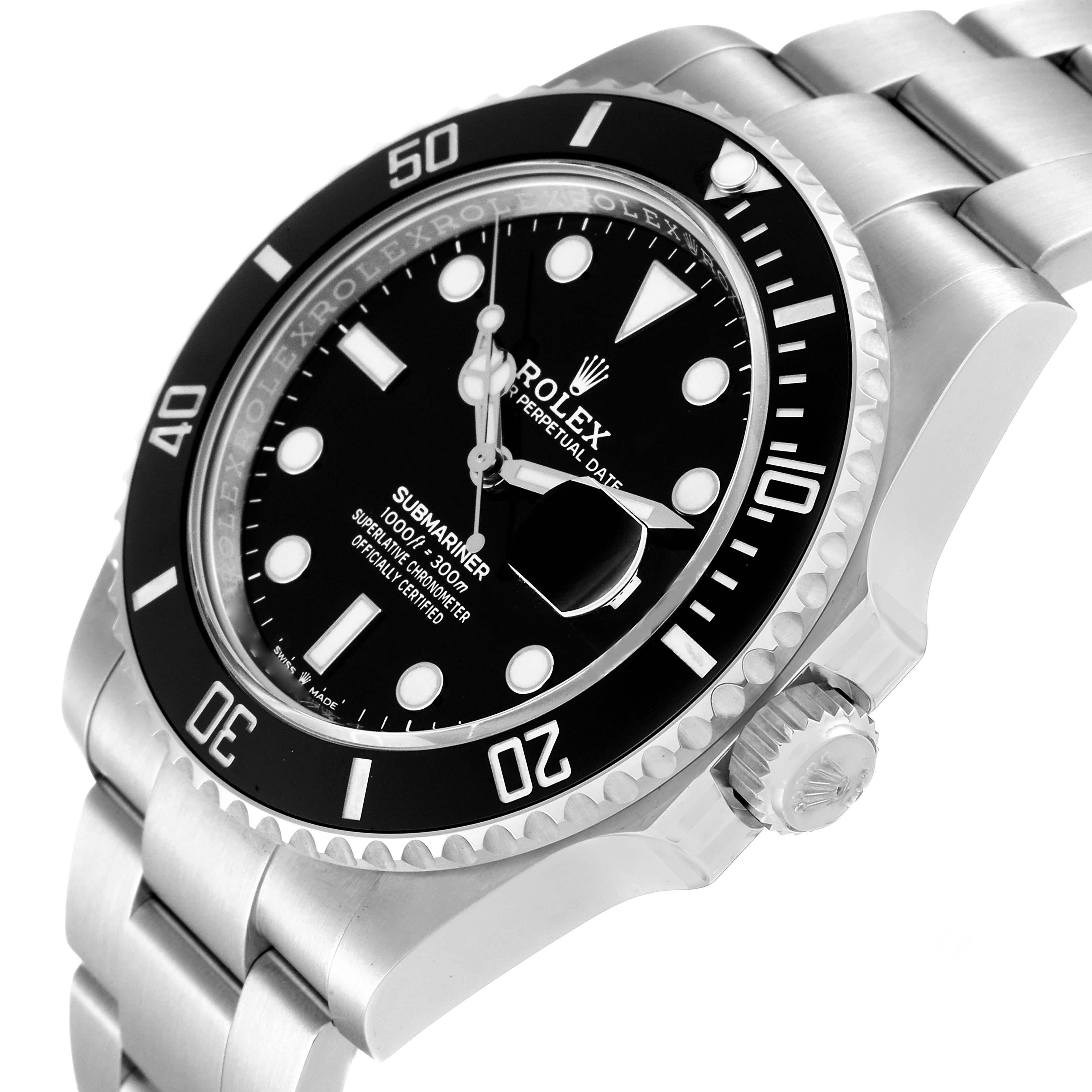 Rolex Submariner Black Dial Ceramic Bezel Steel Mens Watch 126610 Box Card 1