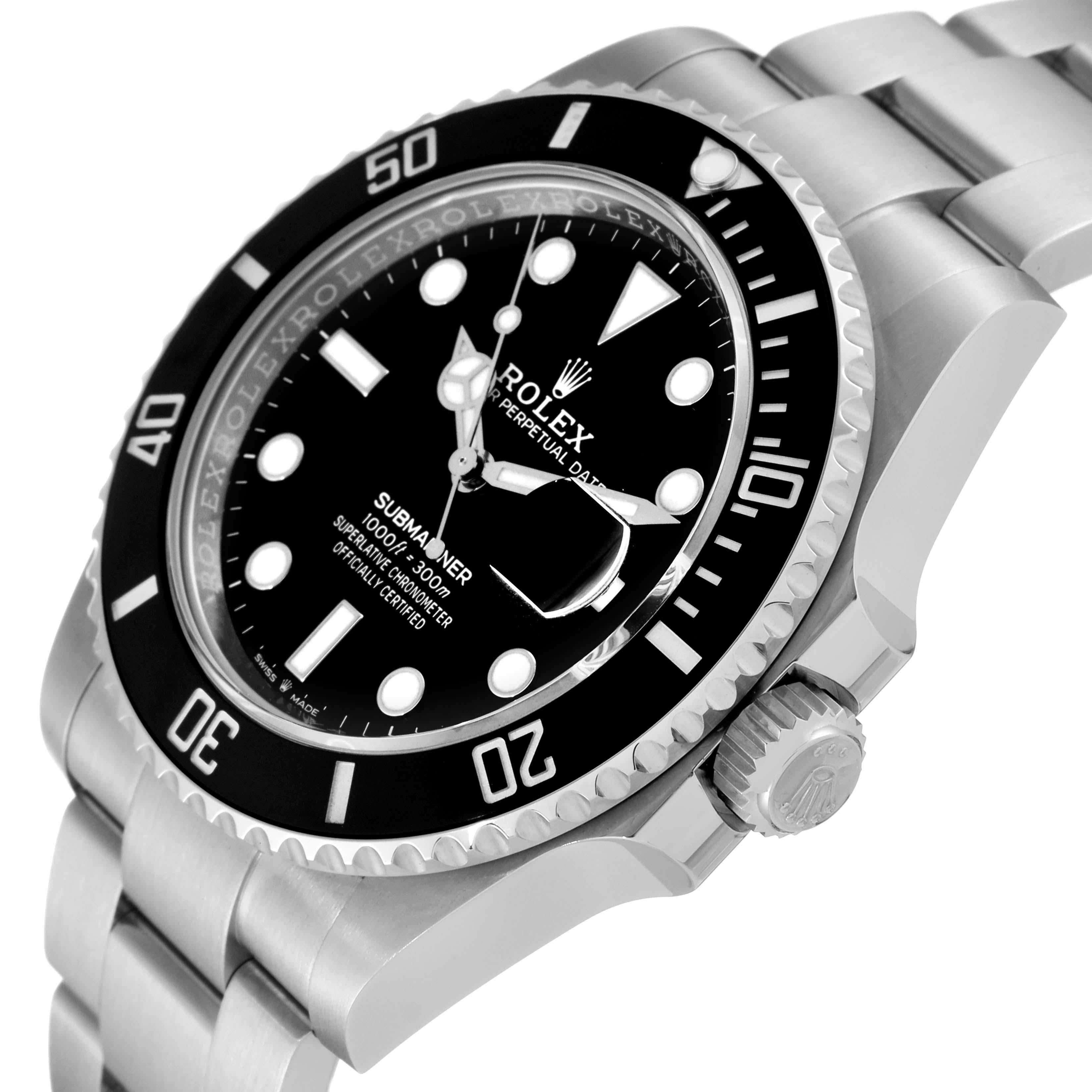 Montre Rolex Submariner à cadran noir et lunette en céramique pour hommes 126610 Boîte Carte 1