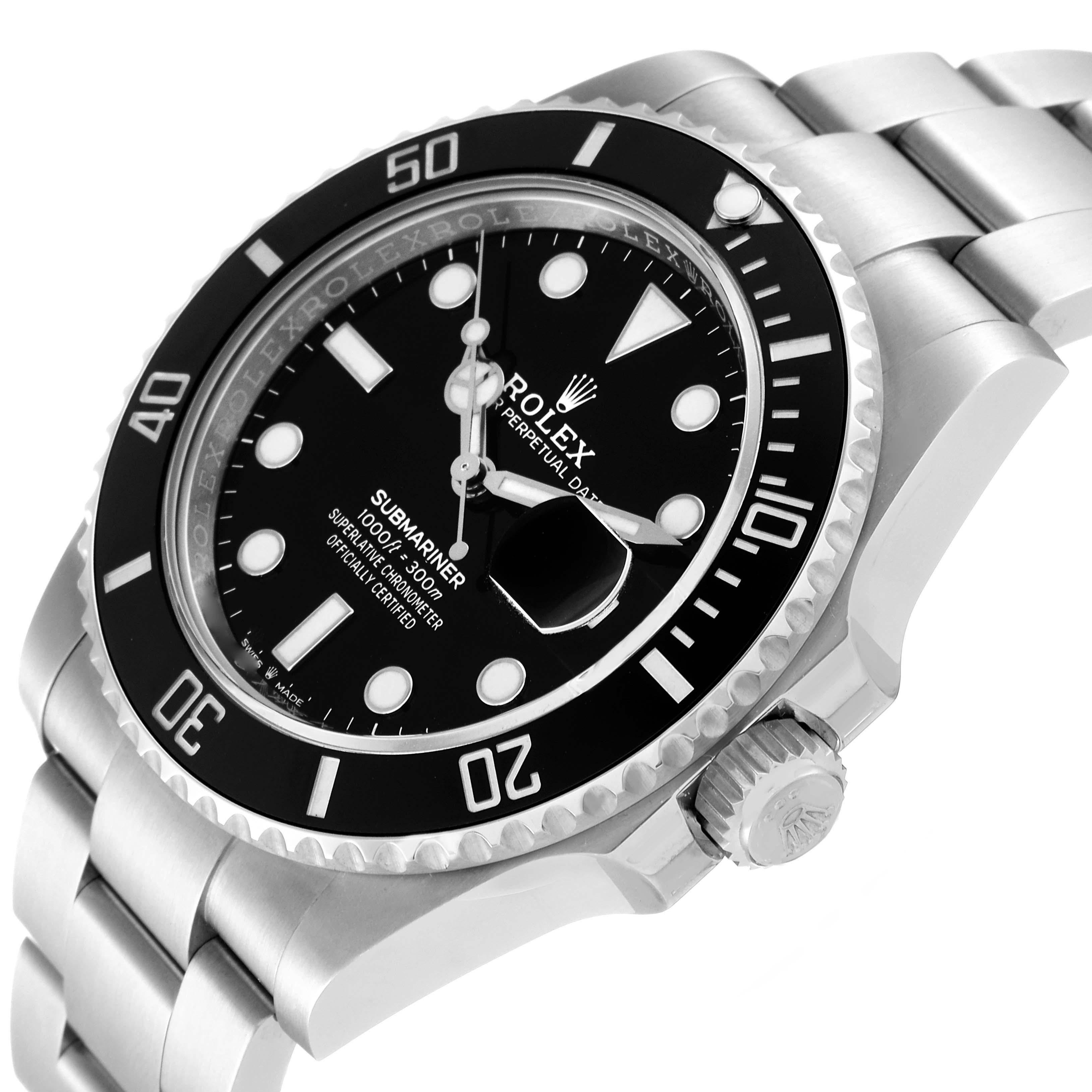 Men's Rolex Submariner Black Dial Ceramic Bezel Steel Mens Watch 126610 Box Card