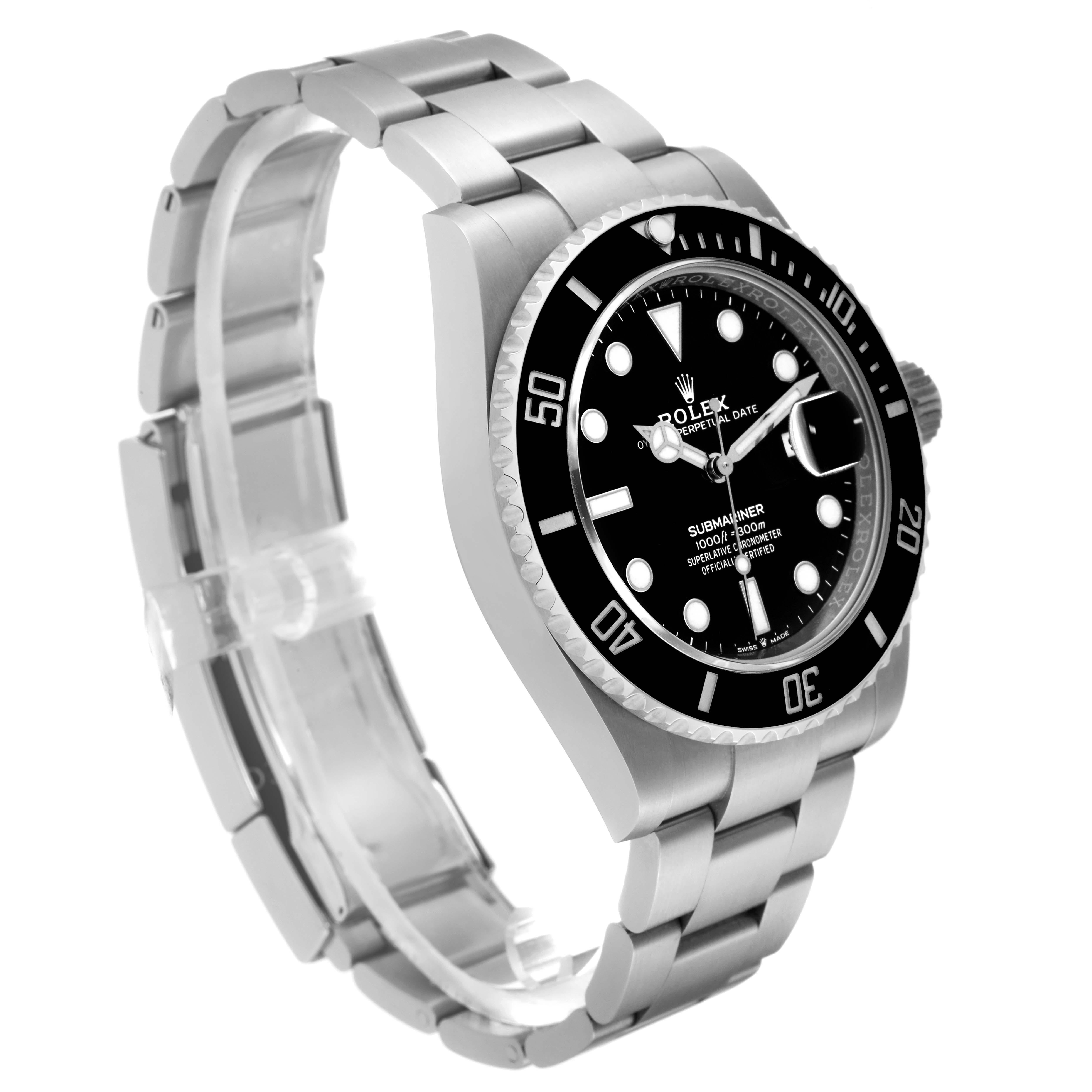 Rolex Submariner Black Dial Ceramic Bezel Steel Mens Watch 126610 Box Card For Sale 1