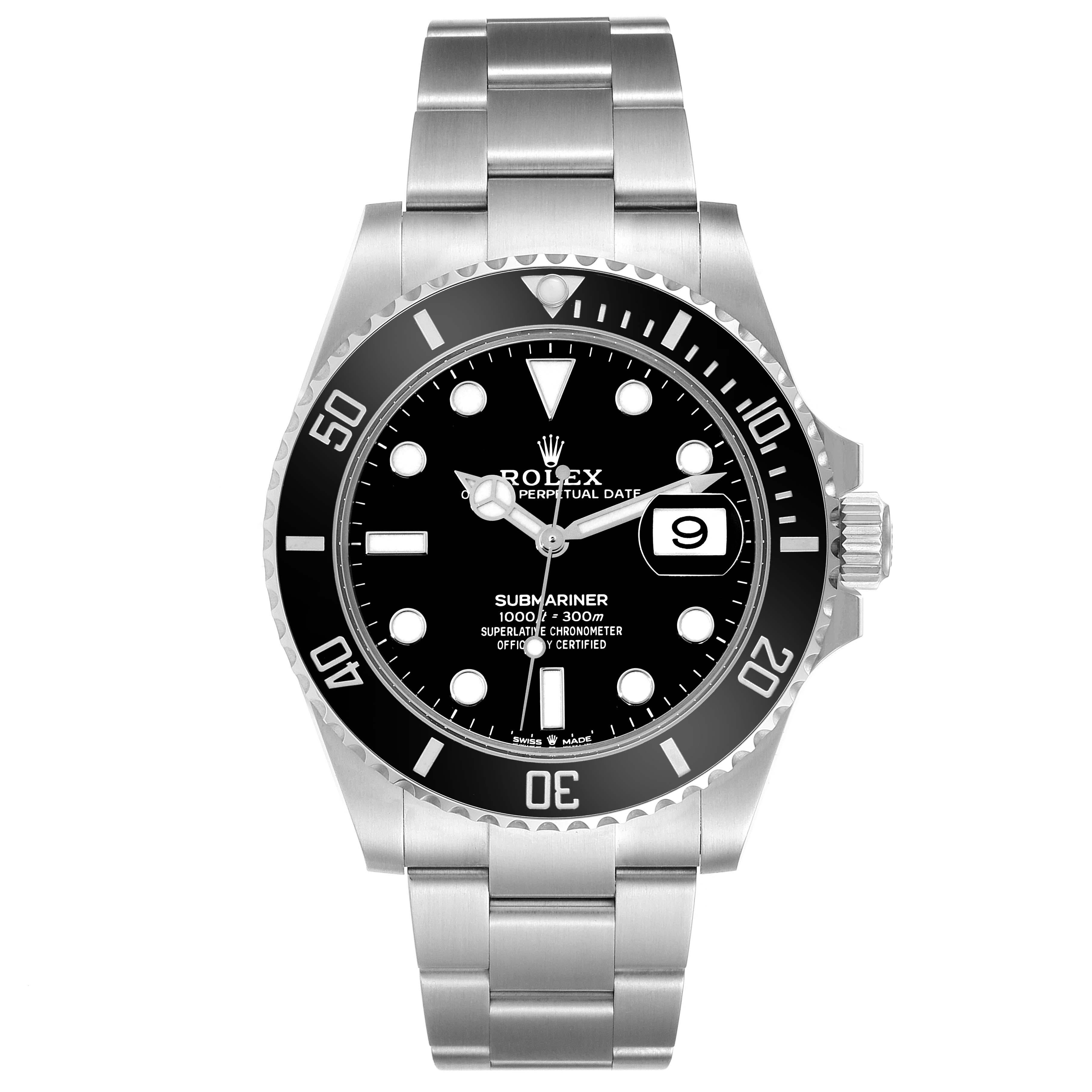 Rolex Submariner Black Dial Ceramic Bezel Steel Mens Watch 126610 Box Card For Sale 2