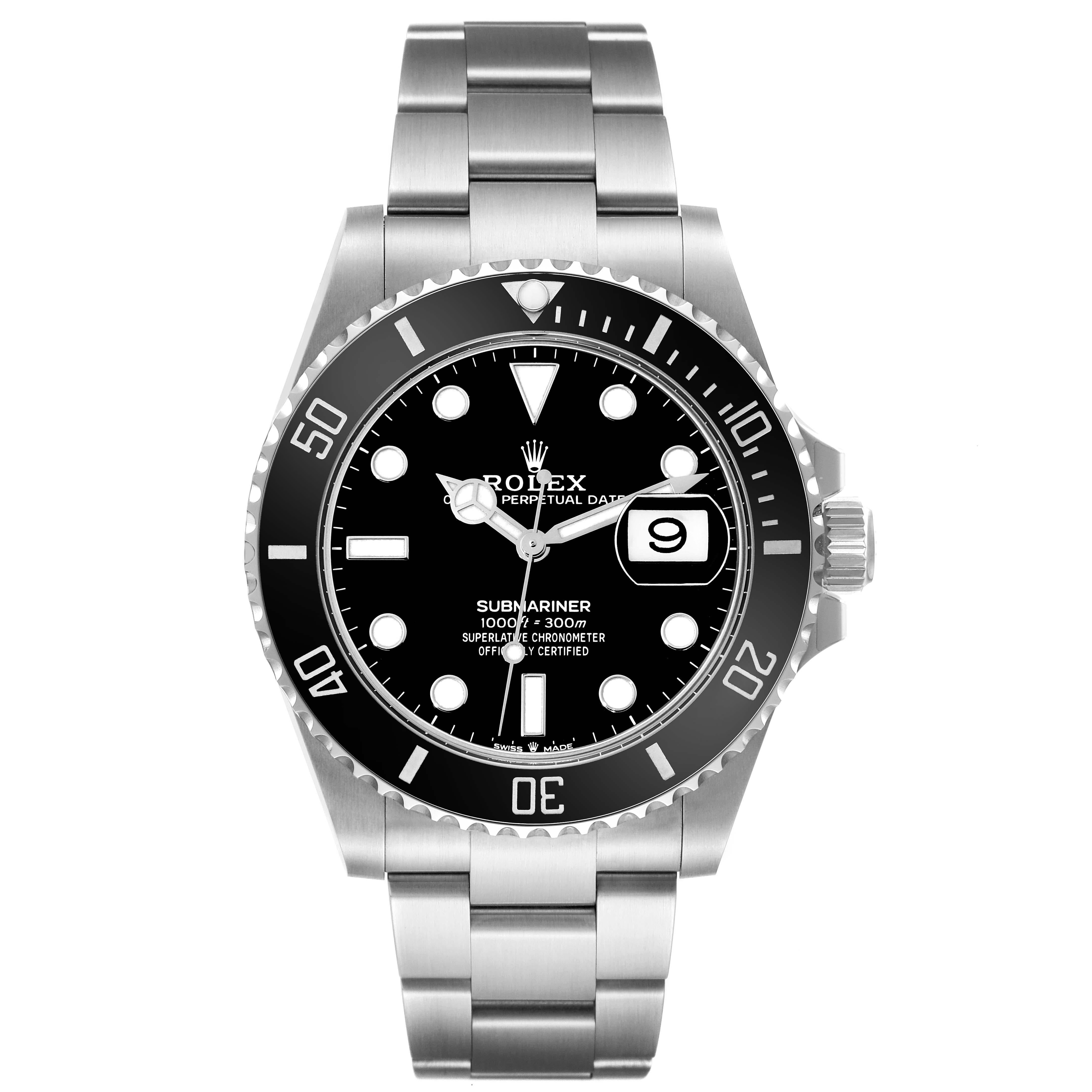 Rolex Submariner Black Dial Ceramic Bezel Steel Mens Watch 126610 Box Card For Sale 3