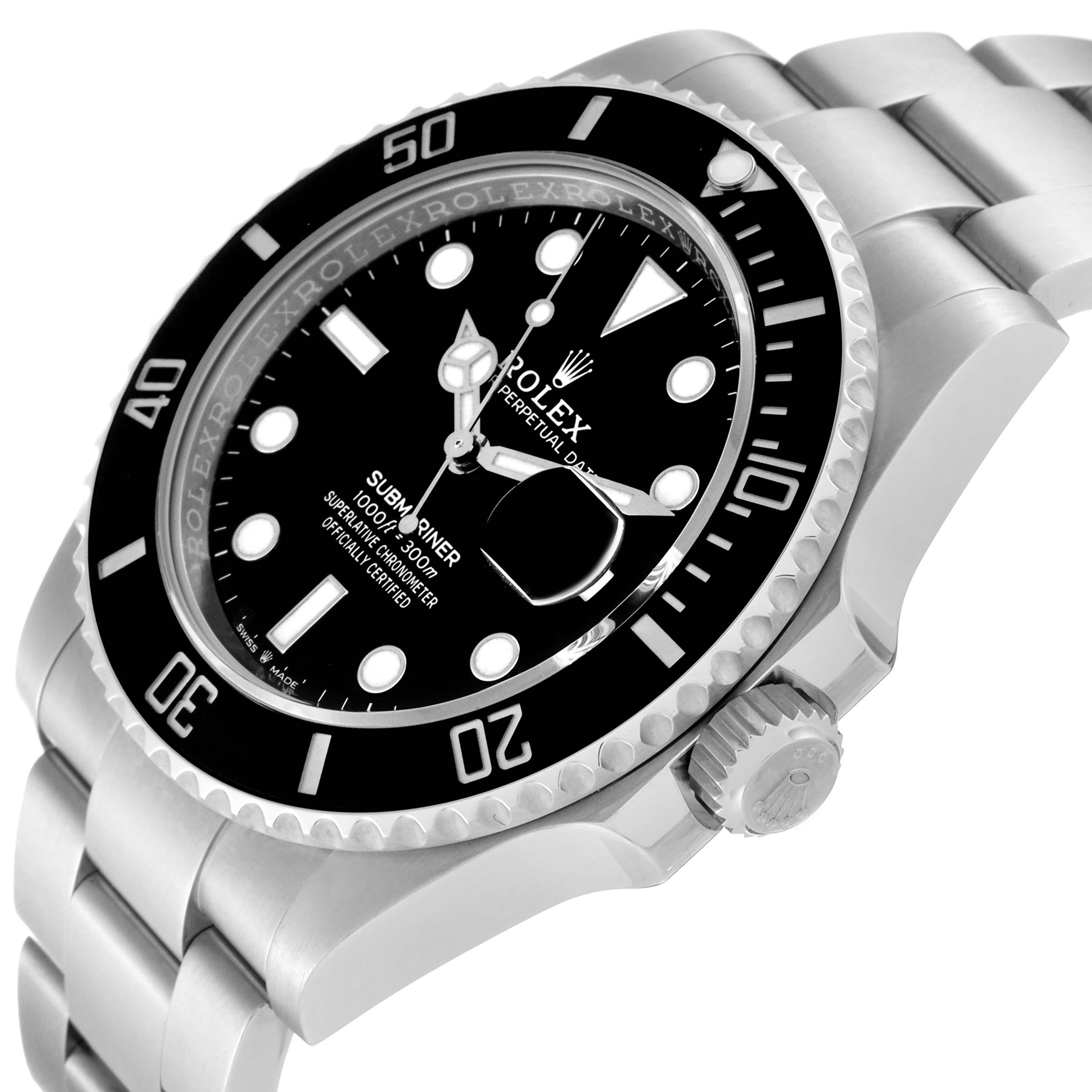 Rolex Submariner Black Dial Ceramic Bezel Steel Mens Watch 126610 Box Card For Sale 5