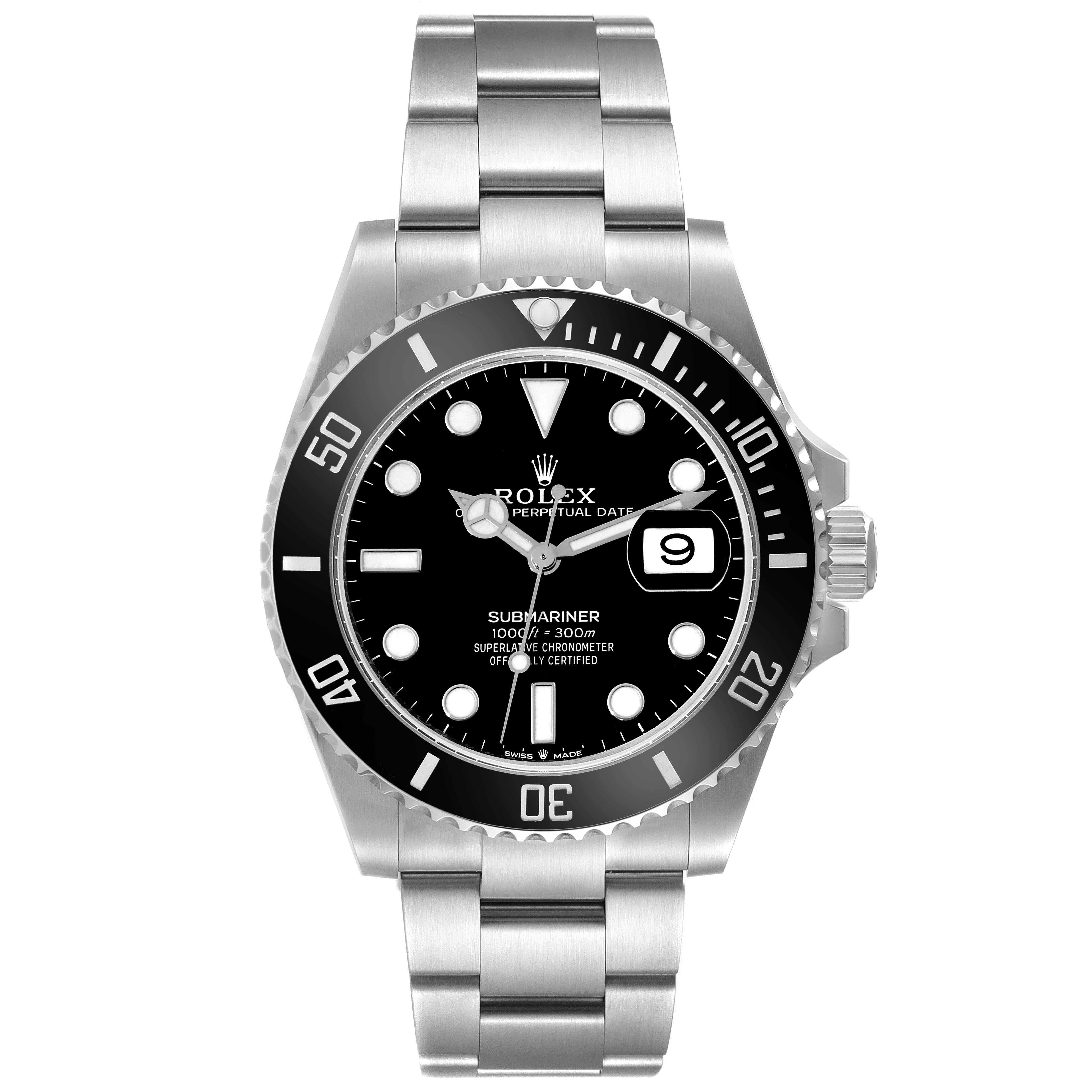 Montre Rolex Submariner à cadran noir et lunette en céramique pour hommes 126610 Boîte Carte 5