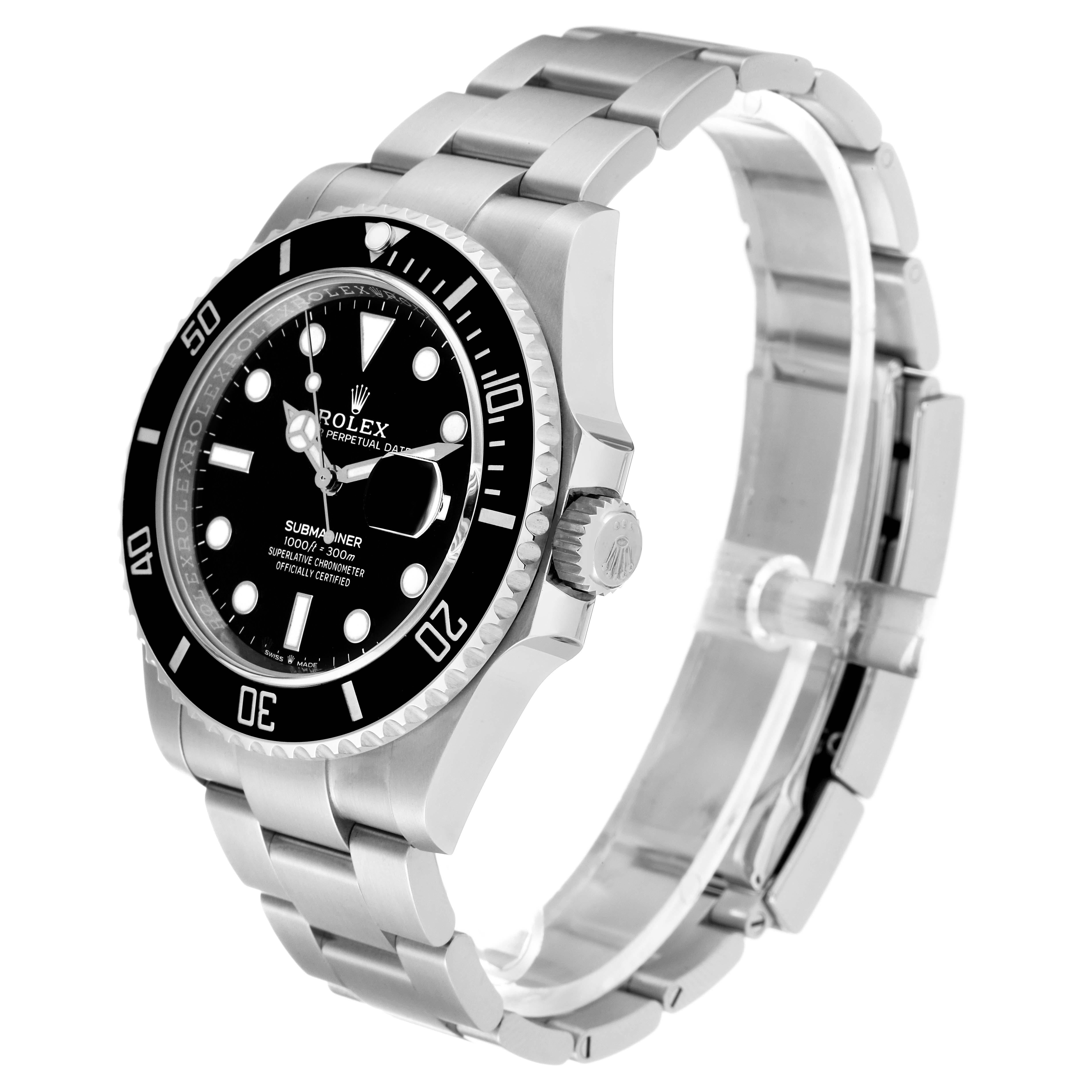 Men's Rolex Submariner Black Dial Ceramic Bezel Steel Mens Watch 126610 Unworn