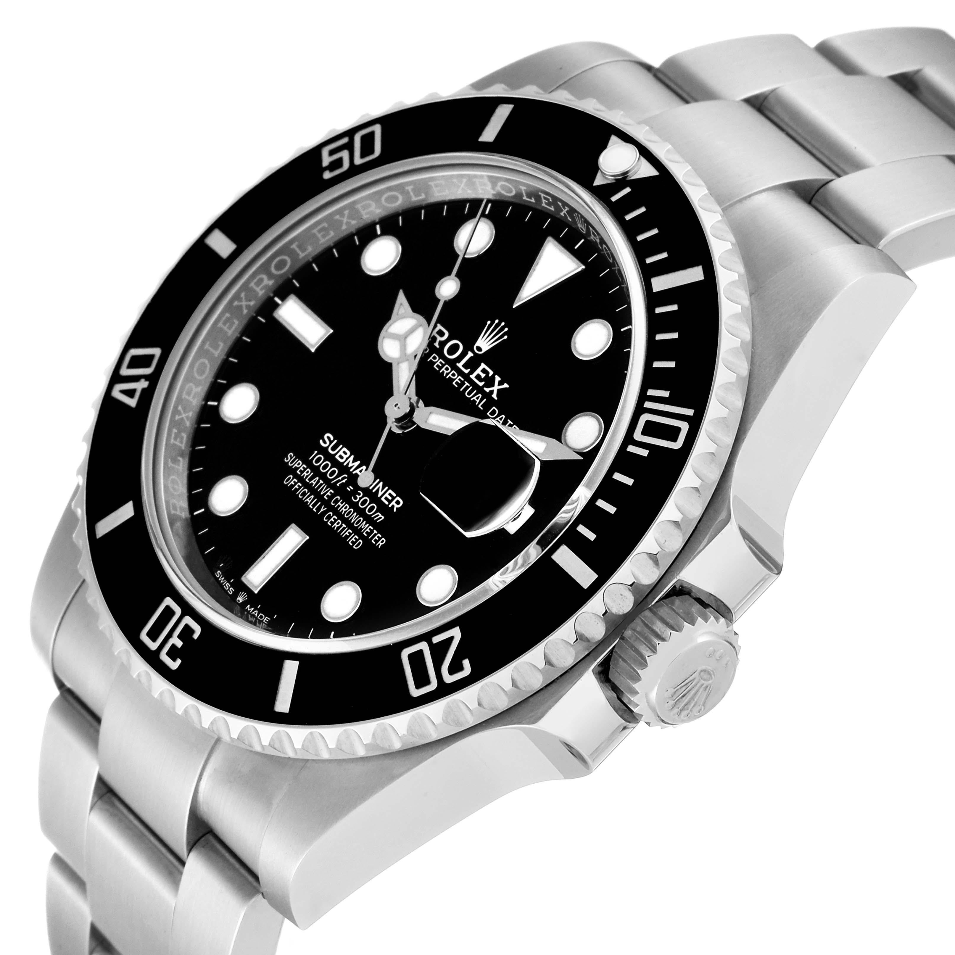 Rolex Submariner Black Dial Ceramic Bezel Steel Mens Watch 126610 Unworn 1