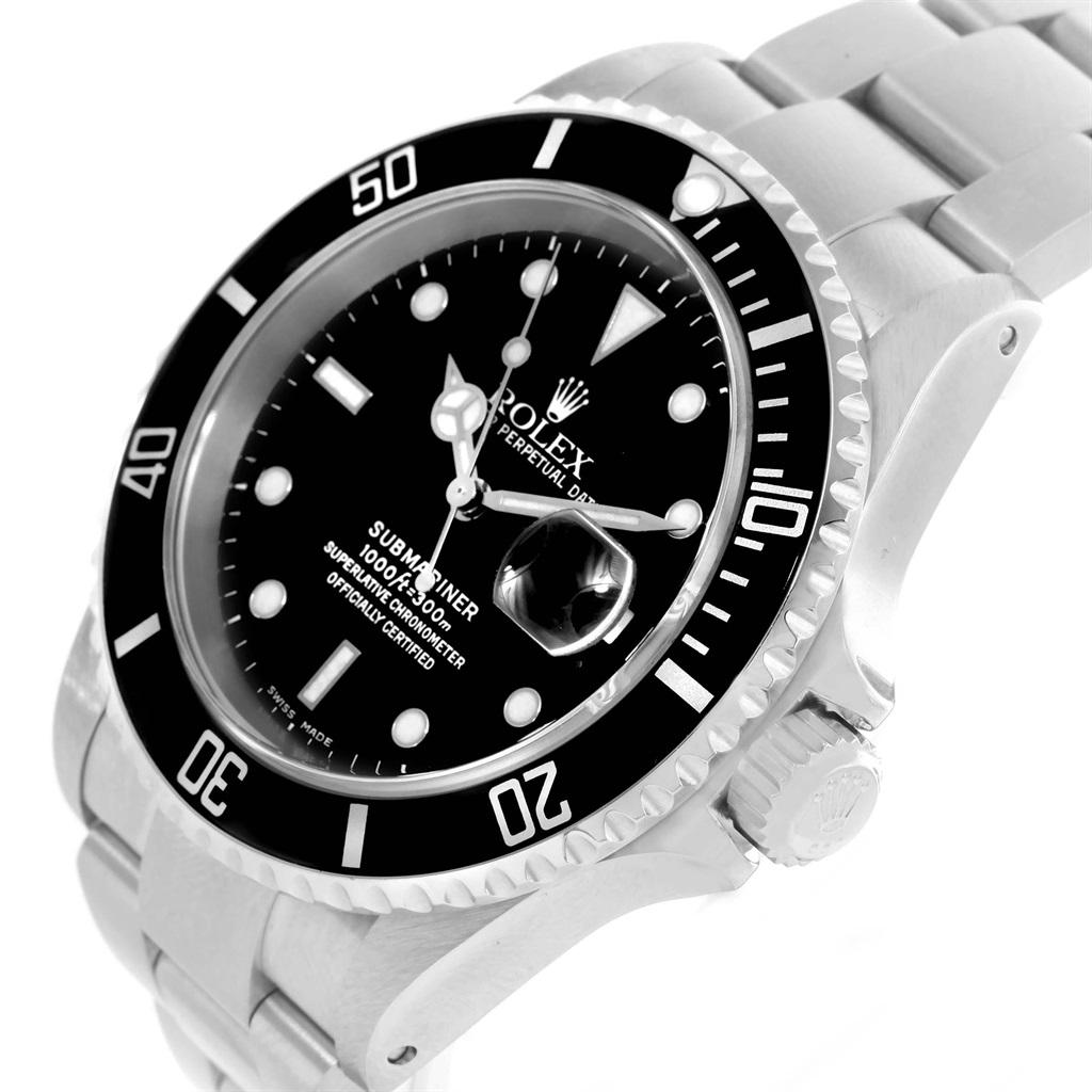 Rolex Submariner Black Dial Men's Watch 16610 Box Papers 1