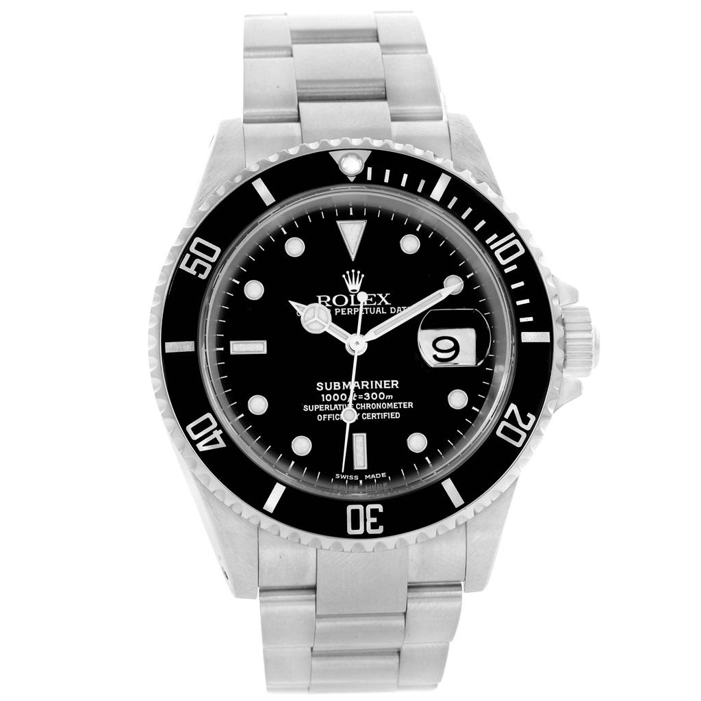 Rolex Submariner Black Dial Men's Watch 16610 Box Papers 4