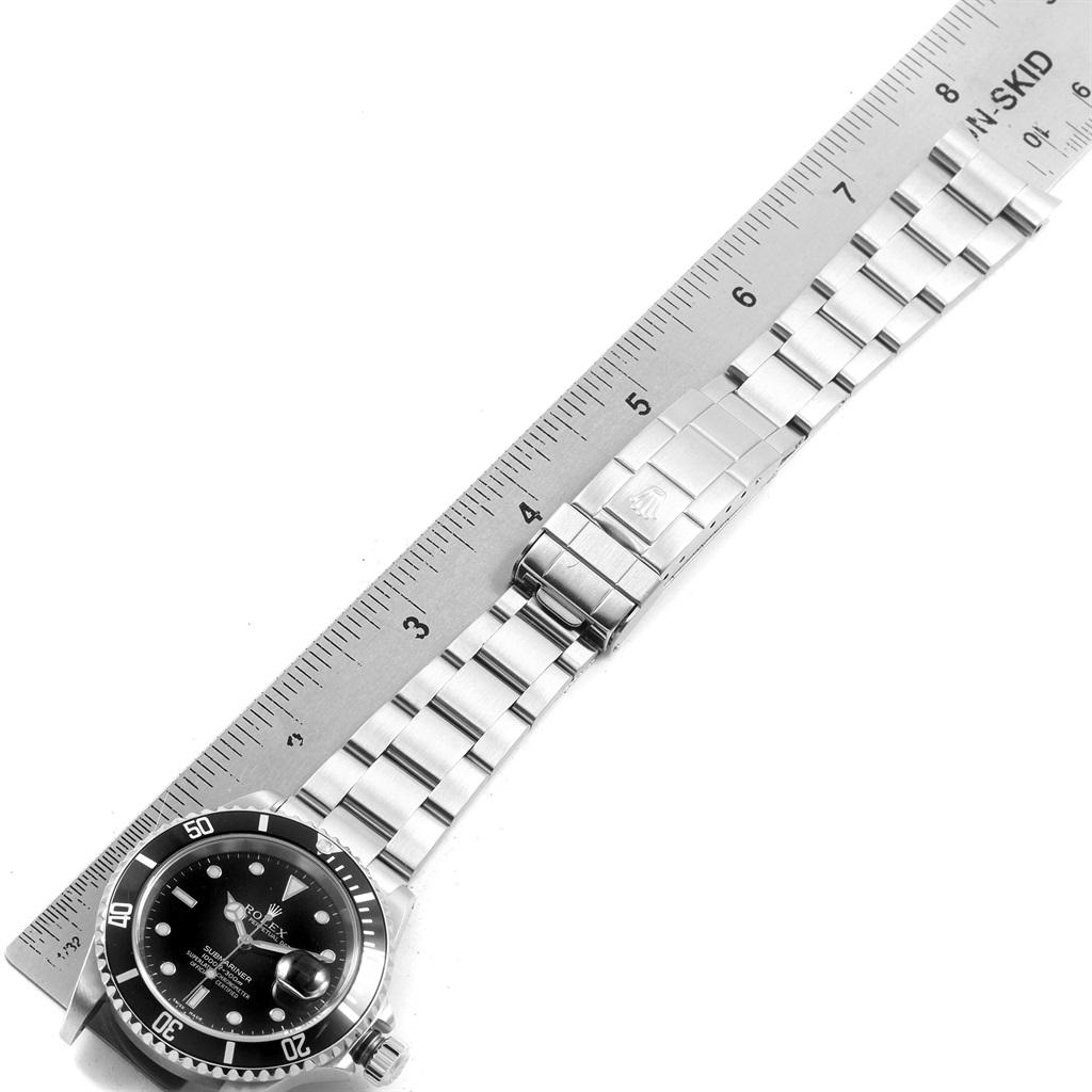 Rolex Submariner Black Dial Oyster Bracelet Men's Watch 16610 Box For Sale 8