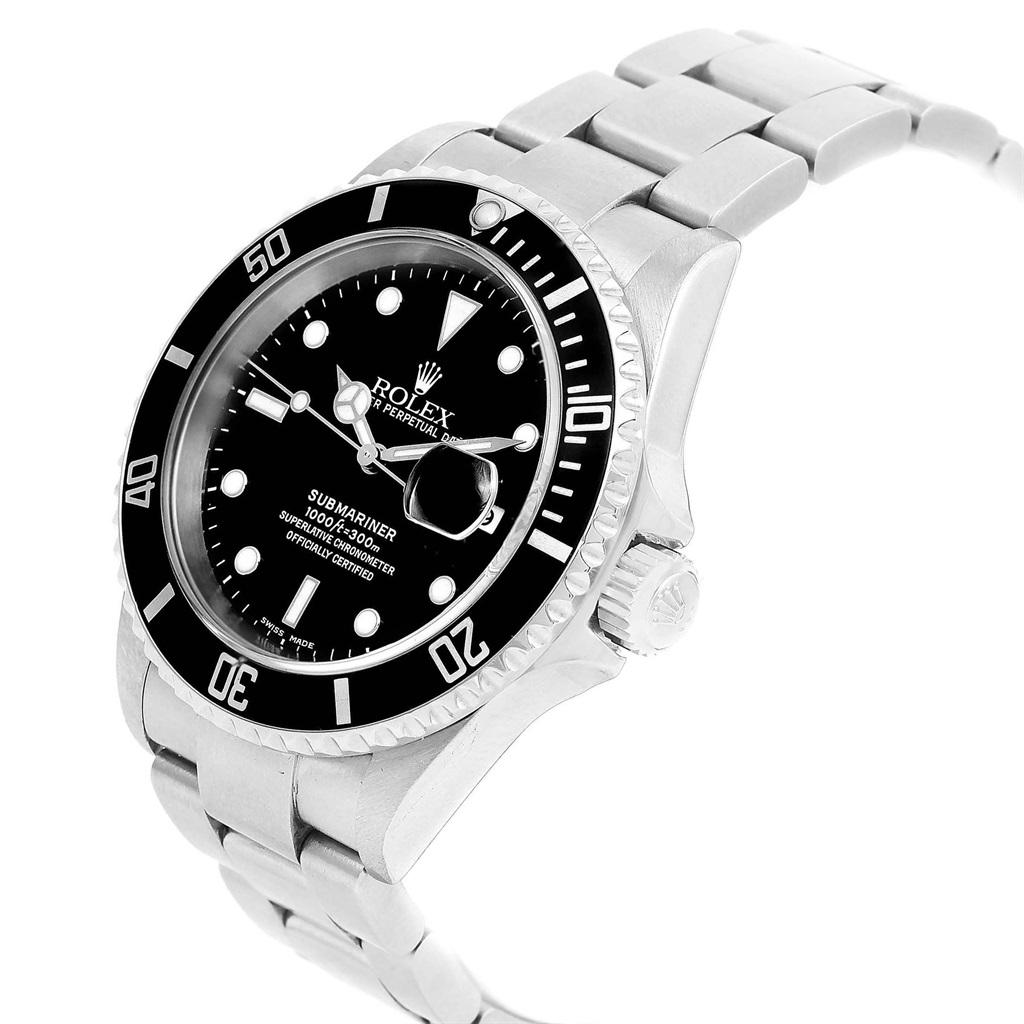 Rolex Submariner Black Dial Oyster Bracelet Men's Watch 16610 Box For Sale 1
