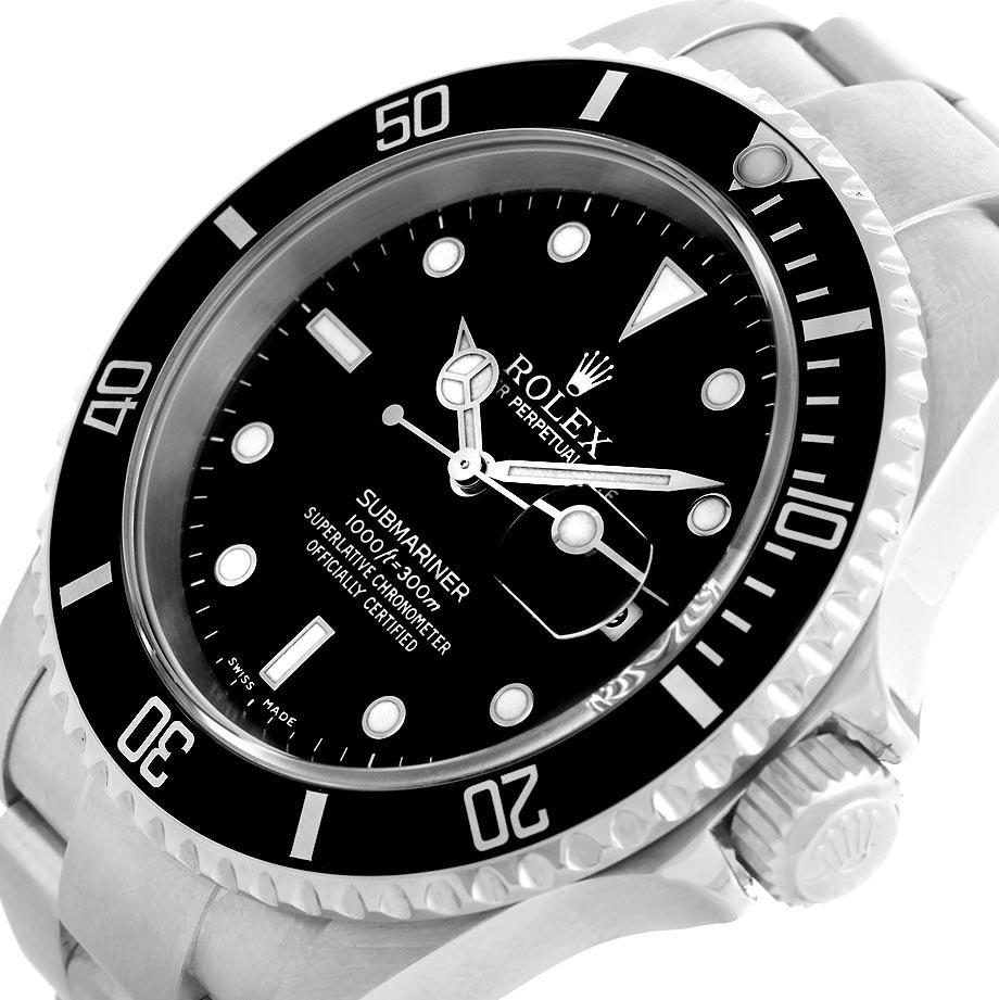 Rolex Submariner Black Dial Oyster Bracelet Men's Watch 16610 Box For Sale 3