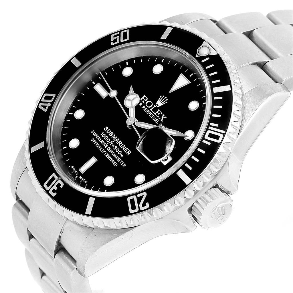 Rolex Submariner Black Dial Oyster Bracelet Men's Watch 16610 Box For Sale 3