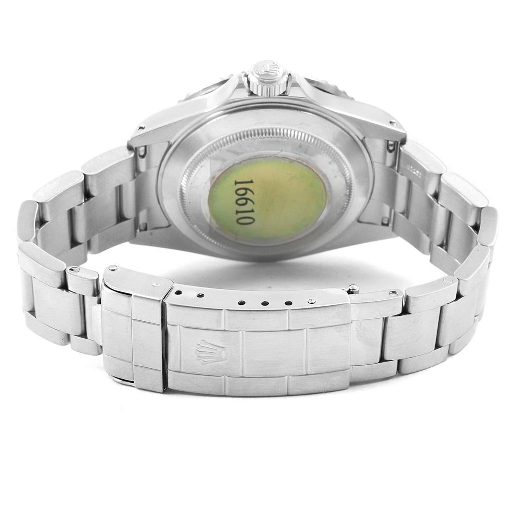 Rolex Submariner Black Dial Oyster Bracelet Men's Watch 16610 Box For Sale 6