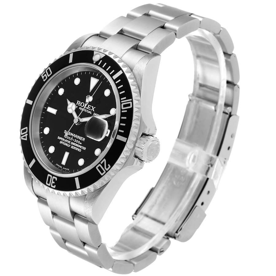 Men's Rolex Submariner Black Dial Stainless Steel Mens Watch 16610 Box Card