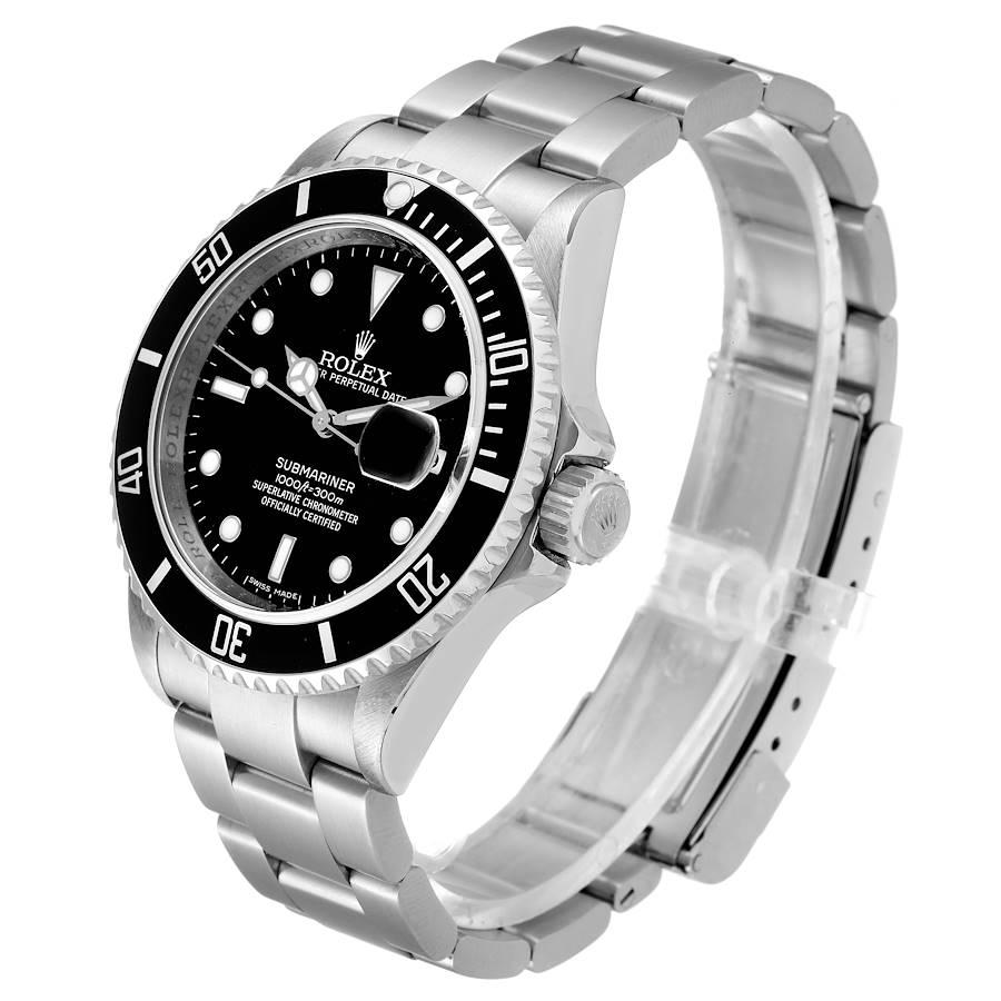 Men's Rolex Submariner Black Dial Stainless Steel Mens Watch 16610 Box Card For Sale