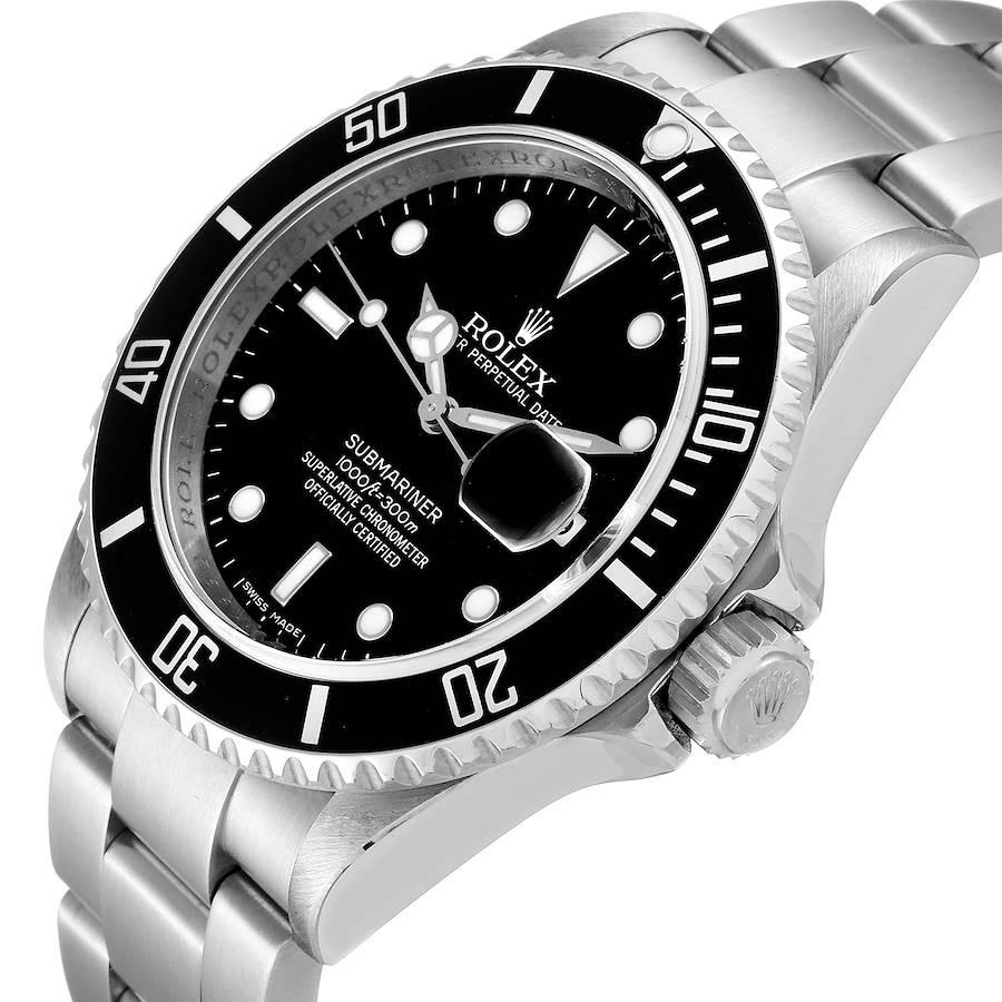 Rolex Submariner Black Dial Stainless Steel Mens Watch 16610 Box Card For Sale 1