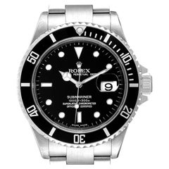 Rolex Submariner Black Dial Stainless Steel Mens Watch 16610 Box Card