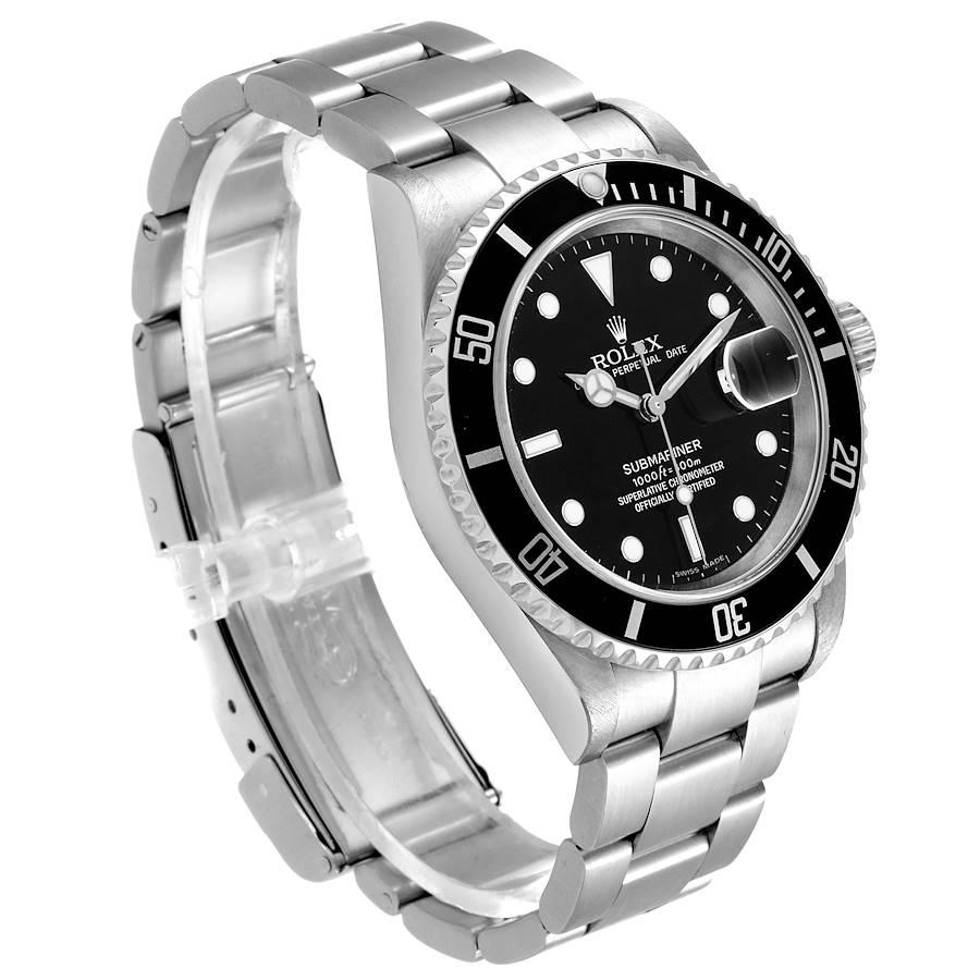 Rolex Submariner Black Dial Stainless Steel Men's Watch 16610 Box In Excellent Condition For Sale In Atlanta, GA