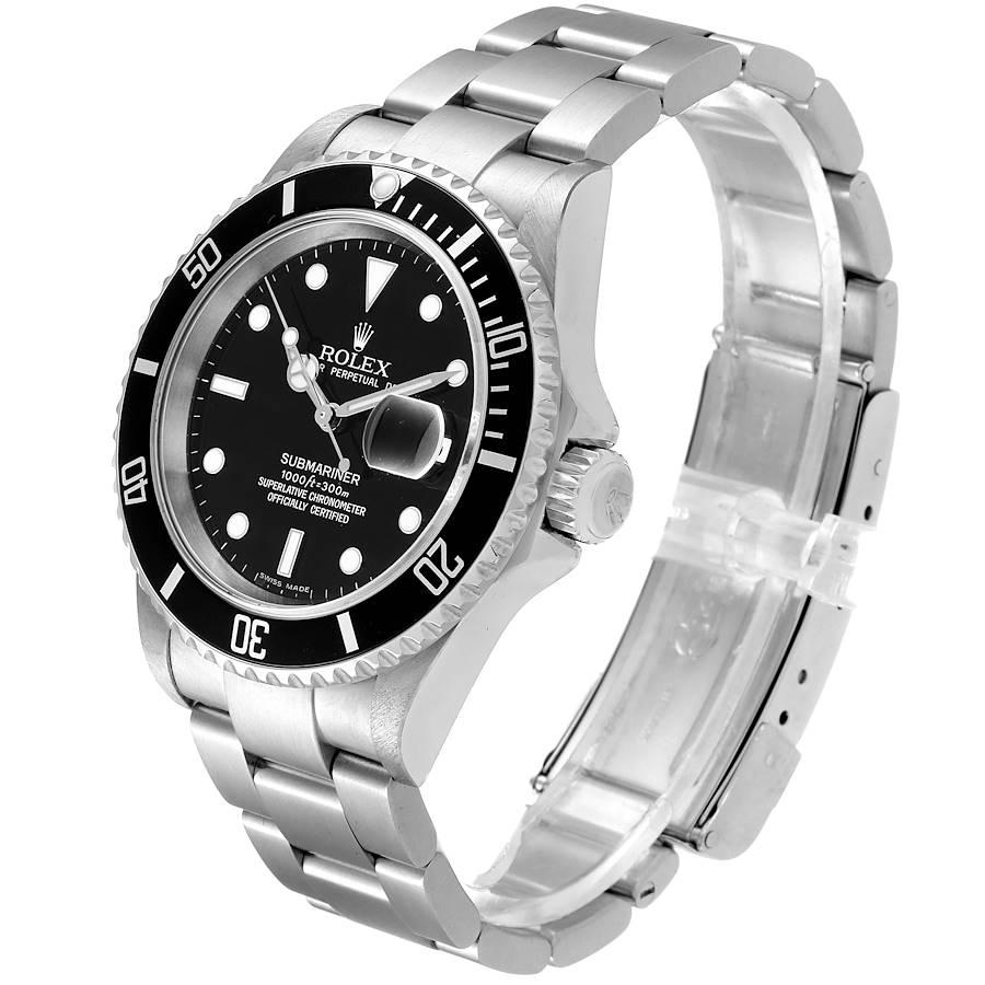 Rolex Submariner Black Dial Stainless Steel Men's Watch 16610 Box For Sale 1