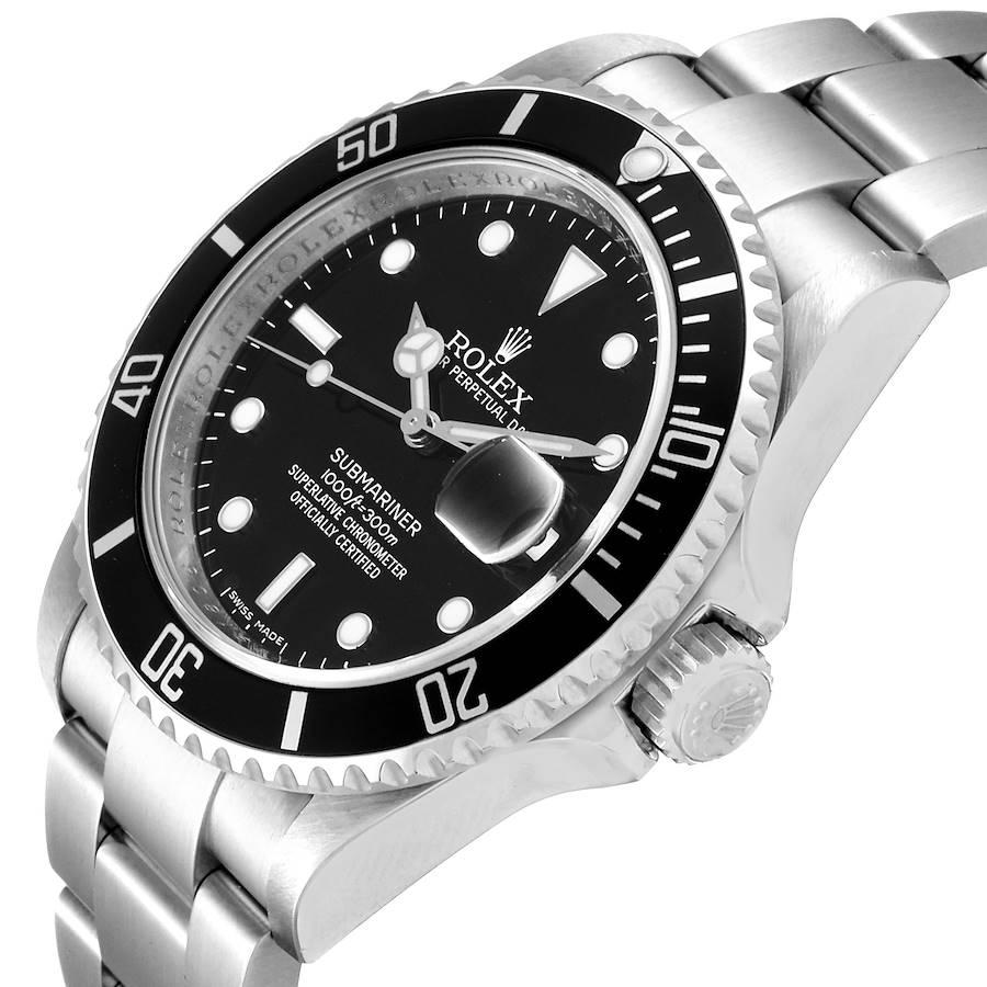 Rolex Submariner Black Dial Stainless Steel Men's Watch 16610 Box In Excellent Condition For Sale In Atlanta, GA
