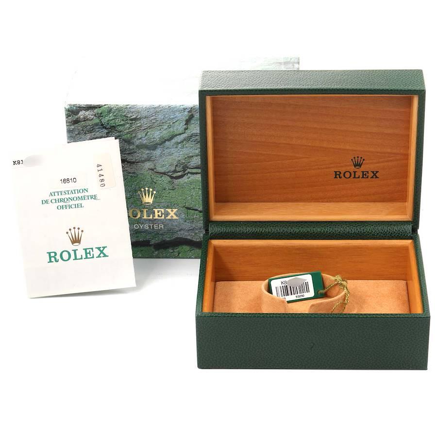 Rolex Submariner Black Dial Stainless Steel Mens Watch 16610 Box Papers For Sale 8