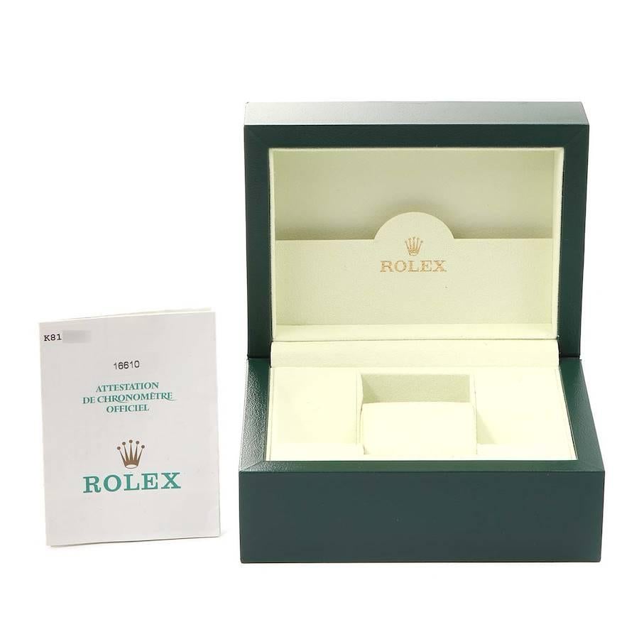 Rolex Submariner Black Dial Stainless Steel Mens Watch 16610 Box Papers 8