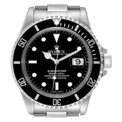 Rolex Submariner Black Dial Stainless Steel Mens Watch 16610 Box Papers