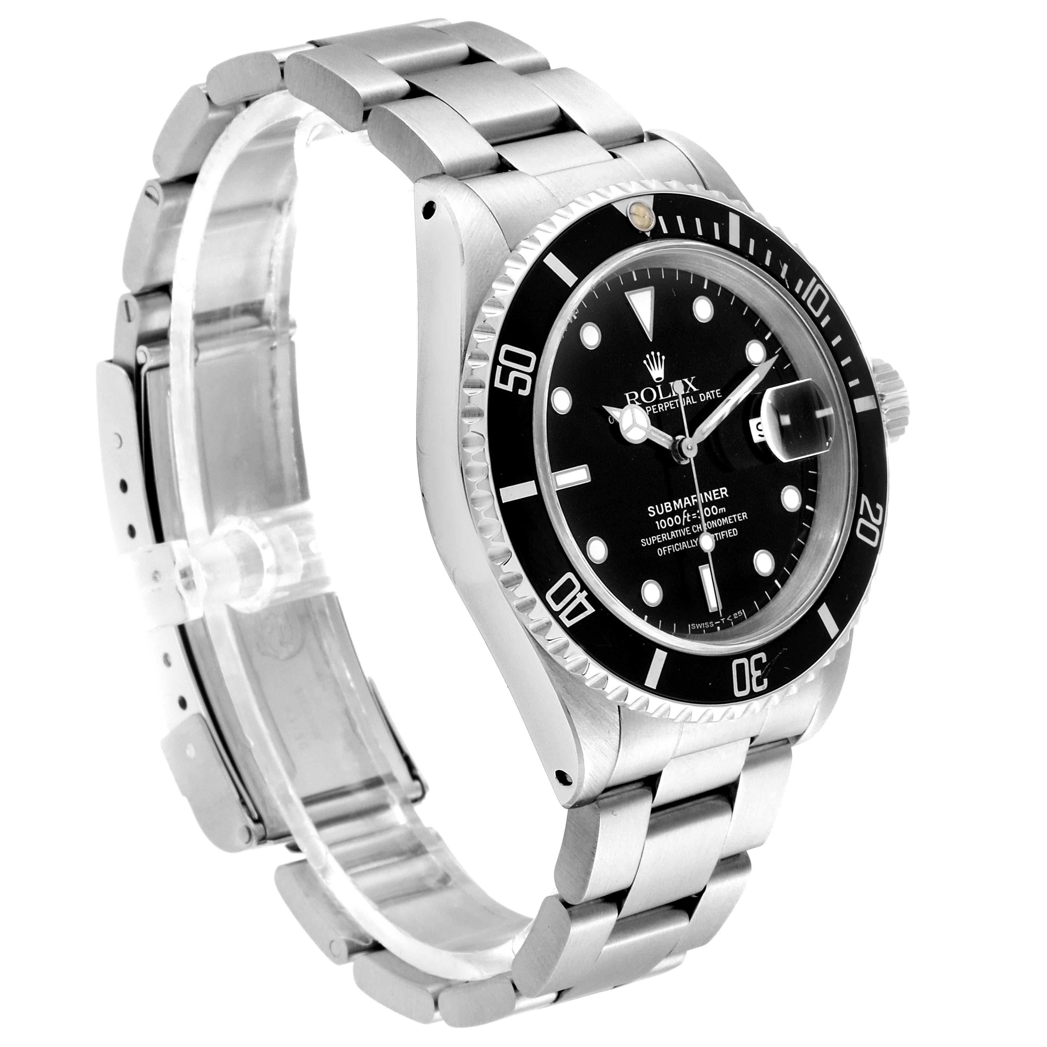 Rolex Submariner Black Dial Stainless Steel Men's Watch 16610 In Excellent Condition For Sale In Atlanta, GA
