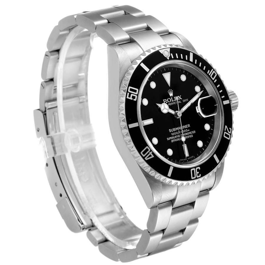 Rolex Submariner Black Dial Stainless Steel Mens Watch 16610 In Excellent Condition In Atlanta, GA
