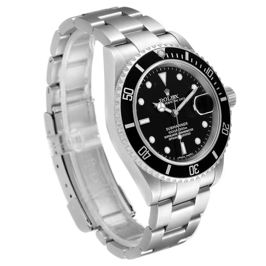 Rolex Submariner Black Dial Stainless Steel Mens Watch 16610 In Good Condition In Atlanta, GA