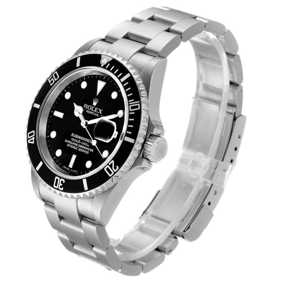 Men's Rolex Submariner Black Dial Stainless Steel Mens Watch 16610