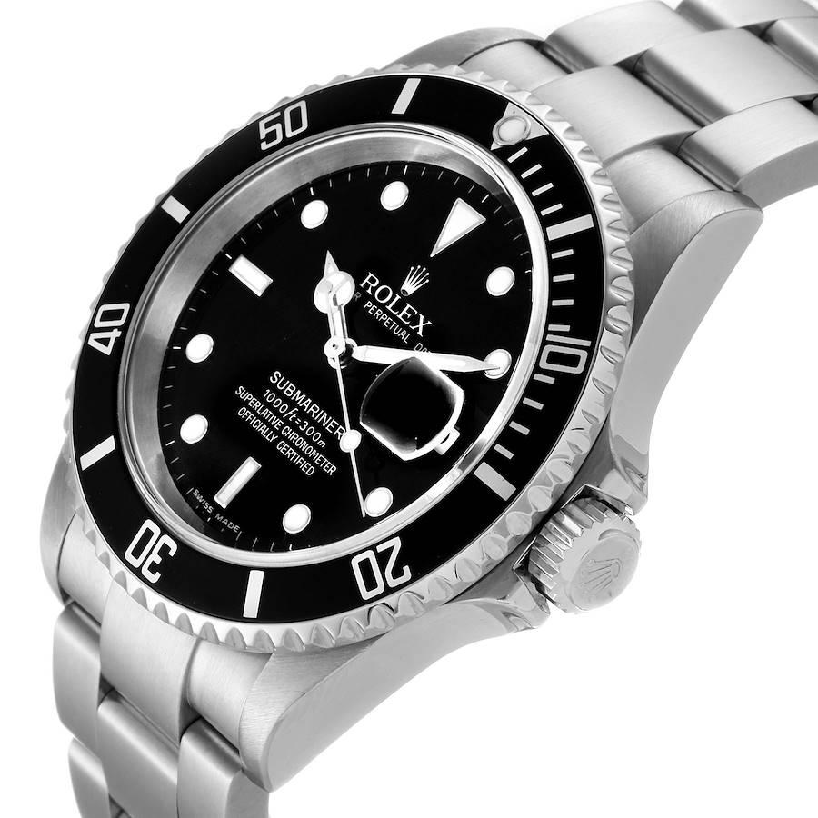 Rolex Submariner Black Dial Stainless Steel Mens Watch 16610 1