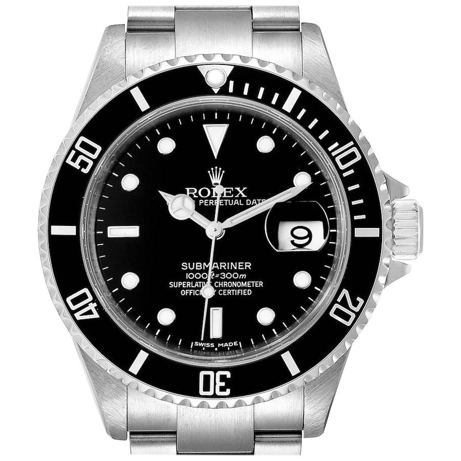 Rolex Submariner Black Dial Stainless Steel Men’s Watch 16610 Tag