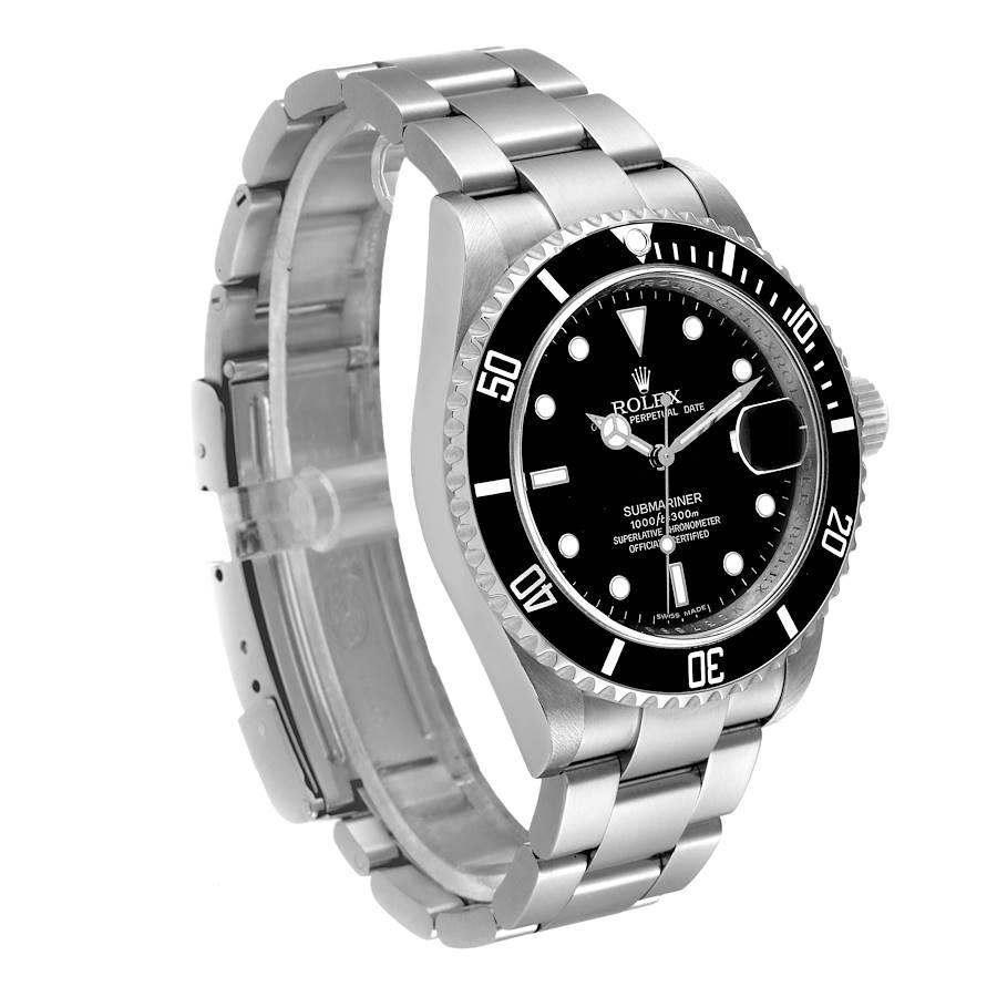 Rolex Submariner Black Dial Steel Mens Watch 16610 Box In Excellent Condition In Atlanta, GA