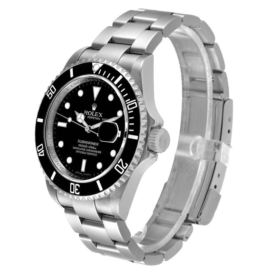 Men's Rolex Submariner Black Dial Steel Mens Watch 16610 Box