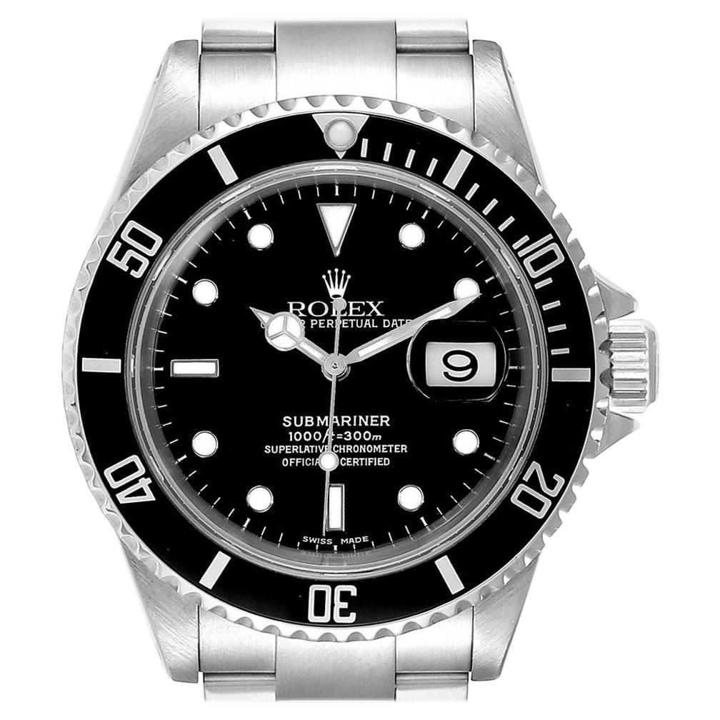 Rolex Submariner Black Dial Steel Men’s Watch 16610 Box