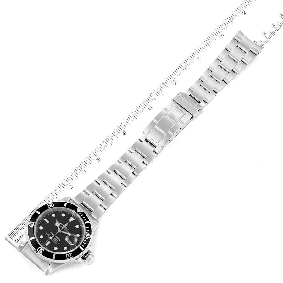 Rolex Submariner Black Dial Steel Mens Watch 16610 Box Papers For Sale 4